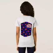 美しいピンクの花のパターン Tシャツ (裏面フル)