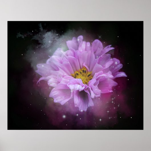 美しいピンクの花のミニマル主義者 ポスター (正面)