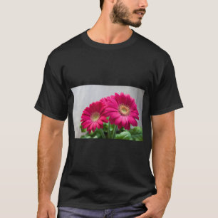美しいピンクの花のロゴ Tシャツ