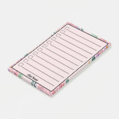 美しいピンクの花の名前をカスタムするを行うリスト ポストイット (アングル)