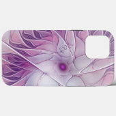 美しいピンクの花の抽象芸術フラクタルイニシャル Case-Mate iPhoneケース (裏面 (横))