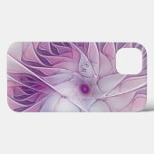 美しいピンクの花の抽象芸術フラクタルイニシャル Case-Mate iPhoneケース (裏面 (横))
