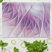 美しいピンクの花の抽象芸術モダンフラクタル・アート キッチンタオル (折り畳み)