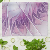 美しいピンクの花の抽象芸術モダンフラクタル・アート キッチンタオル (折り畳み)