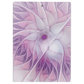 美しいピンクの花の抽象芸術モダンフラクタル・アート クリップボード (裏面)