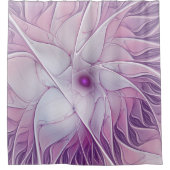 美しいピンクの花の抽象芸術モダンフラクタル・アート シャワーカーテン (正面)