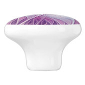 美しいピンクの花の抽象芸術モダンフラクタル・アート セラミックノブ (側面)