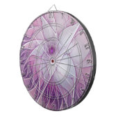 美しいピンクの花の抽象芸術モダンフラクタル・アート ダーツボード (正面右)