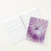 美しいピンクの花の抽象芸術モダンフラクタル・アート ノートブック (内部)