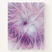 美しいピンクの花の抽象芸術モダンフラクタル・アート ノートブック (裏面)