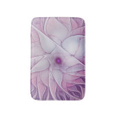 美しいピンクの花の抽象芸術モダンフラクタル・アート バスマット (正面縦)