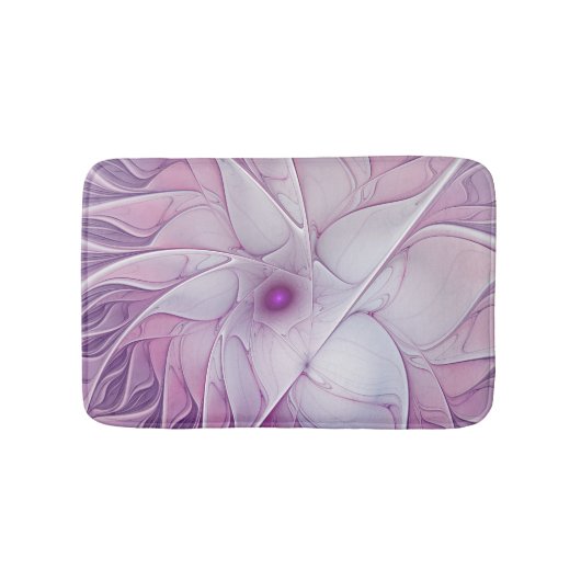 美しいピンクの花の抽象芸術モダンフラクタル・アート バスマット (正面)