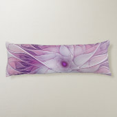 美しいピンクの花の抽象芸術モダンフラクタル・アート ボディピロー (裏面)