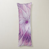 美しいピンクの花の抽象芸術モダンフラクタル・アート ボディピロー (裏面 (縦))
