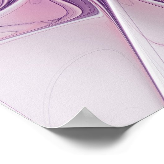 美しいピンクの花の抽象芸術モダンフラクタル・アート ポスター (角)