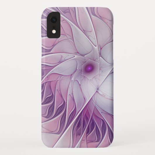 美しいピンクの花の抽象芸術モダンフラクタル・アート Case-Mate iPhoneケース (裏面)