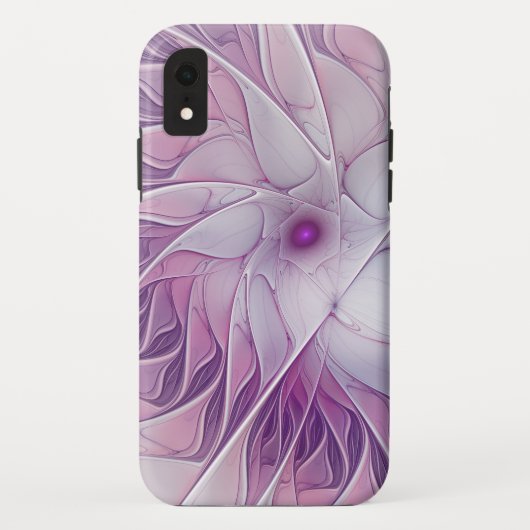美しいピンクの花の抽象芸術モダンフラクタル・アート Case-Mate iPhoneケース (裏面)