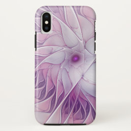 美しいピンクの花の抽象芸術モダンフラクタル・アート iPhone XSケース