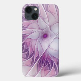 美しいピンクの花の抽象芸術モダンフラクタル・アート iPhone 13ケース