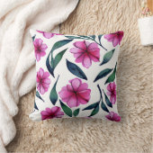 美しいピンクの花の水彩模様 クッション (ブランケット)