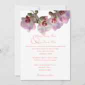 美しいピンクの花の結婚式招待状 招待状 (正面)