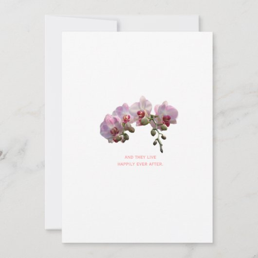 美しいピンクの花の結婚式招待状 招待状 (裏面)