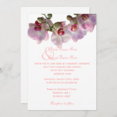 美しいピンクの花の結婚式招待状 招待状 (正面/裏面)