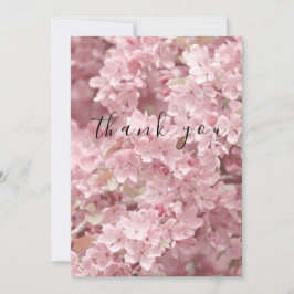 美しいピンクの花の花フラットサンキューカード サンキューカード