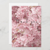 美しいピンクの花の花フラットサンキューカード サンキューカード (正面/裏面)