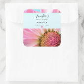 美しいピンクの花クローズアップフォトキャンドルソープ スクエアシール (バッグ)