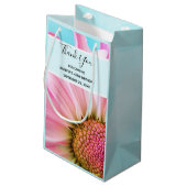 美しいピンクの花クローズアップ写真ありがとう スモールペーパーバッグ (裏面アングル)