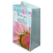 美しいピンクの花クローズアップ写真ありがとう スモールペーパーバッグ (正面アングル)