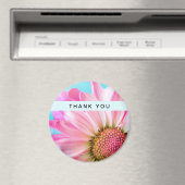 美しいピンクの花クローズアップ写真ありがとう マグネット (インサイチュ (食洗機))