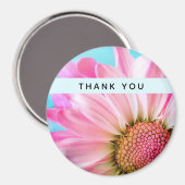 美しいピンクの花クローズアップ写真ありがとう マグネット (正面/裏面)