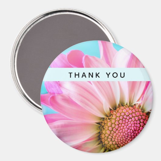 美しいピンクの花クローズアップ写真ありがとう マグネット (正面/裏面)
