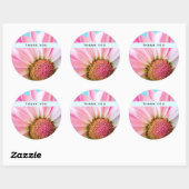 美しいピンクの花クローズアップ写真ありがとう ラウンドシール (シート)