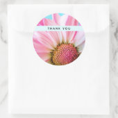 美しいピンクの花クローズアップ写真ありがとう ラウンドシール (バッグ)