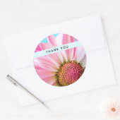 美しいピンクの花クローズアップ写真ありがとう ラウンドシール (封筒)