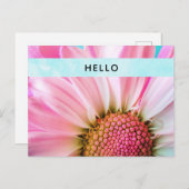 美しいピンクの花クローズアップ写真こんにちは ポストカード (正面/裏面)