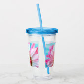 美しいピンクの花クローズアップ写真アクリルタンブ アクリルタンブラー (左)