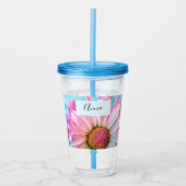 美しいピンクの花クローズアップ写真アクリルタンブ アクリルタンブラー (正面)