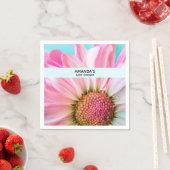 美しいピンクの花クローズアップ写真ベビーシャワー スタンダードカクテルナプキン (インサイチュ)