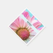 美しいピンクの花クローズアップ写真ベビーシャワー スタンダードカクテルナプキン (角)