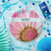 美しいピンクの花クローズアップ写真ベビーシャワー ペーパープレート (パーティー)