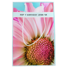 美しいピンクの花クローズアップ写真ミディアムギフトB ミディアムペーパーバッグ