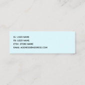 美しいピンクの花クローズアップ写真ミニビジネス スキニー名刺 (裏面)