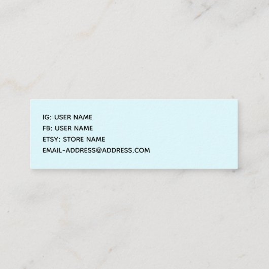 美しいピンクの花クローズアップ写真ミニビジネス スキニー名刺 (裏面)