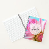 美しいピンクの花クローズアップ写真モノグラム ノートブック (内部)