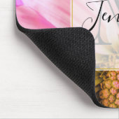 美しいピンクの花クローズアップ写真モノグラム マウスパッド (コーナー)