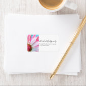 美しいピンクの花クローズアップ写真ラベル ラベル (インサイチュ)